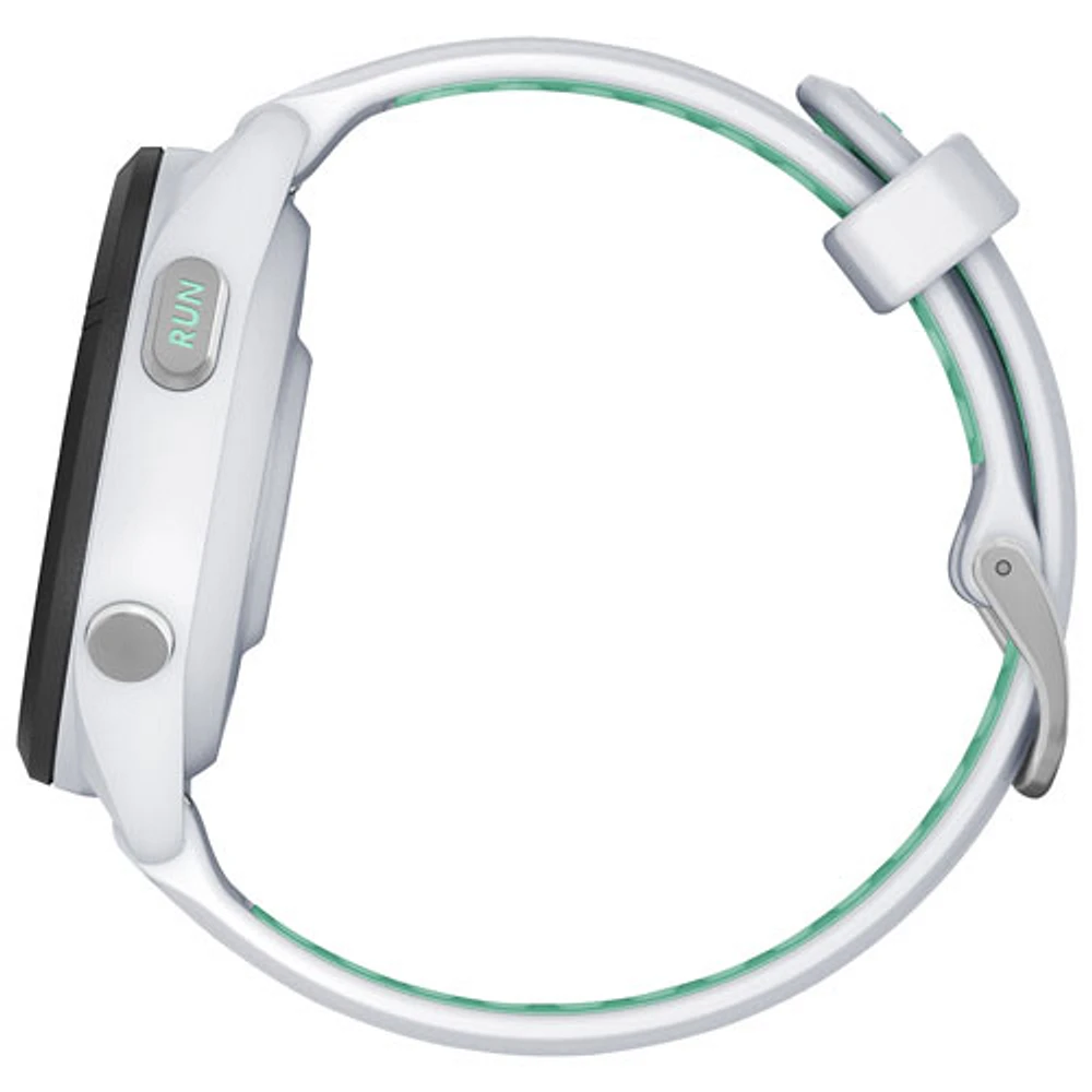 Montre intelligente Bluetooth de 42 mm Forerunner 265S de Garmin pour la course - Blanc/Neo Tropic