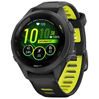 Montre intelligente Bluetooth de 42 mm Forerunner 265S de Garmin pour la course - Noir/Jaune vif