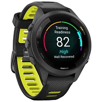Montre intelligente Bluetooth de 42 mm Forerunner 265S de Garmin pour la course - Noir/Jaune vif