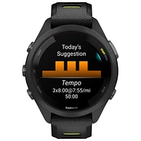 Montre intelligente Bluetooth de 42 mm Forerunner 265S de Garmin pour la course - Noir/Jaune vif