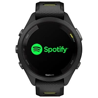 Montre intelligente Bluetooth de 42 mm Forerunner 265S de Garmin pour la course - Noir/Jaune vif