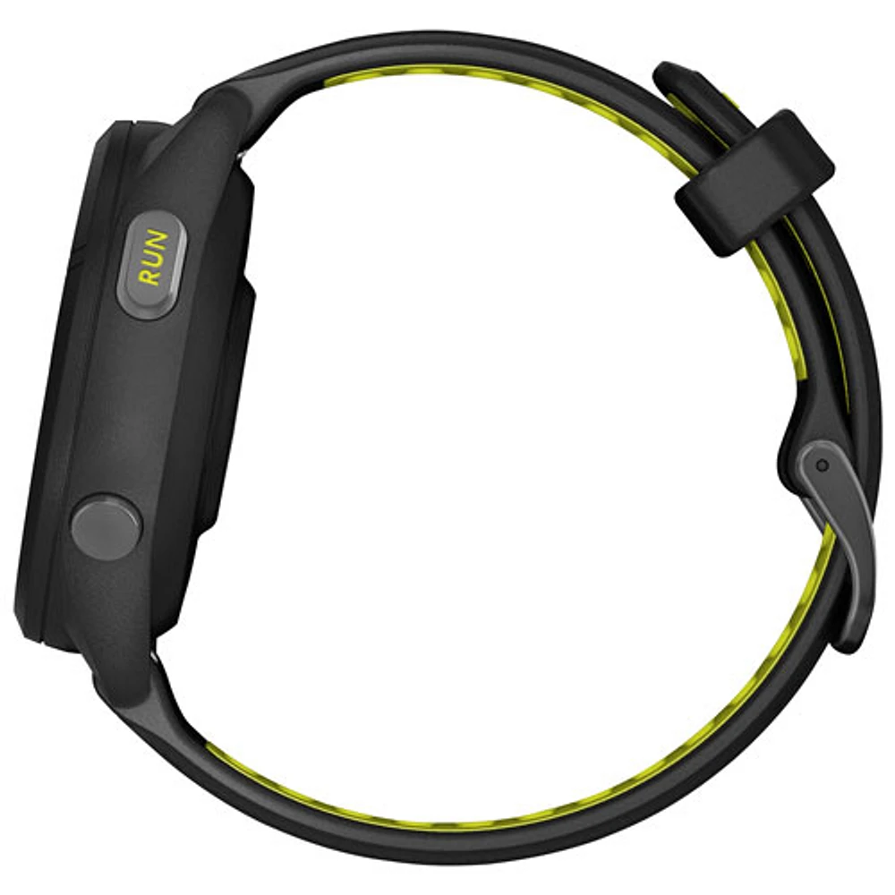 Montre intelligente Bluetooth de 42 mm Forerunner 265S de Garmin pour la course - Noir/Jaune vif