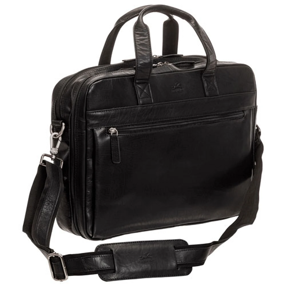 Mallette à deux compartiments Buffalo de Mancini pour portable de 15,6 po - Noir