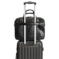 Mancini Buffalo 15.6" Double-Compartment Laptop Briefcase Bag - Black
