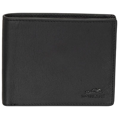 Portefeuille en cuir véritable RFID avec porte-monnaie Buffalo de Mancini - Noir