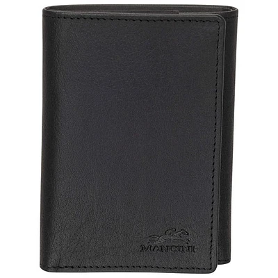 Portefeuille RFID à trois volets en cuir véritable Buffalo de Mancini - Noir