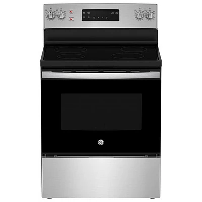 Cuisinière électrique autonome à four autonettoyant 5 pi³ 30 po de GE (JCB630SVSS) - Inox