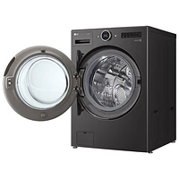 Laveuse à vapeur haute efficacité à chargement frontal de 5,8 pi³ de LG (WM6700HBA) - Acier noir