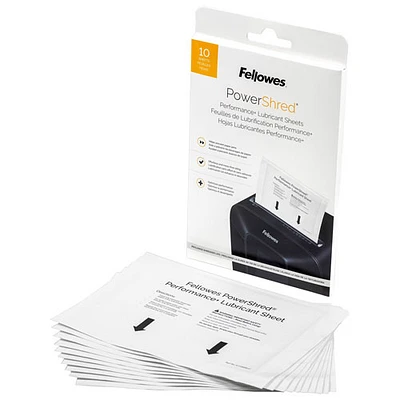 Feuilles de lubrifiant Performance+ de Fellowes - Paquet de 10