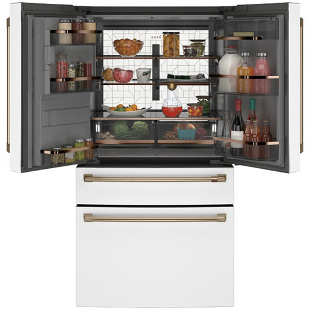 Réfrigérateur à deux portes 22,3 pi³ 36 po à distributeur d'eau/glace Café (CXE22DP4PW2) - Blanc mat