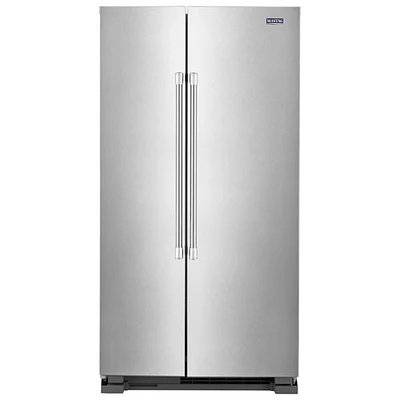 Réfrigérateur à congélateur juxtaposé 24,9 pi³ 36 po de Maytag (MSS25N4MKZ) - Inox résistant aux traces de doigts