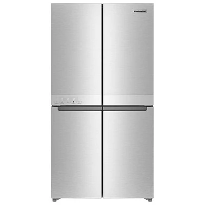 KitchenAid 36" 19.4 Cu. Ft. Counter-Depth French Door Refrigerator (KRQC506MPS) - Metallic Steel