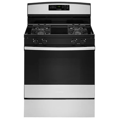 Cuisinière autonome à gaz autonettoyante 30 po 5 pi³ d'Amana (AGR6603SMS) - Acier inoxydable