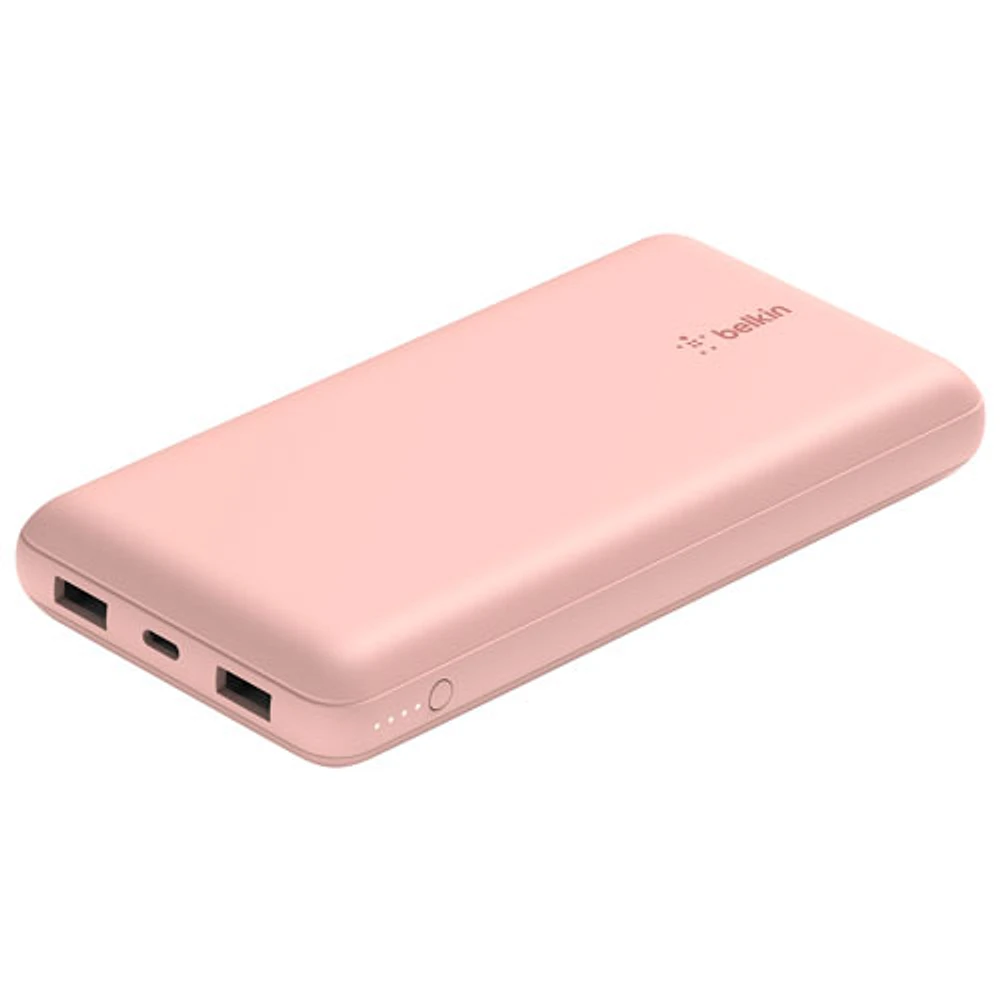 Chargeur portable à deux ports USB de 20 000 mAh de Belkin - Rose doré