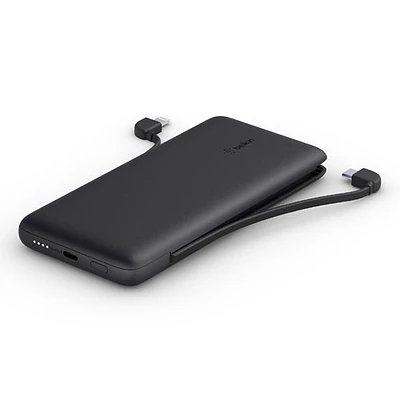 Belkin BoostCharge 10k mAh Power Bank with Lightning Cable & USB-C Cable - Black