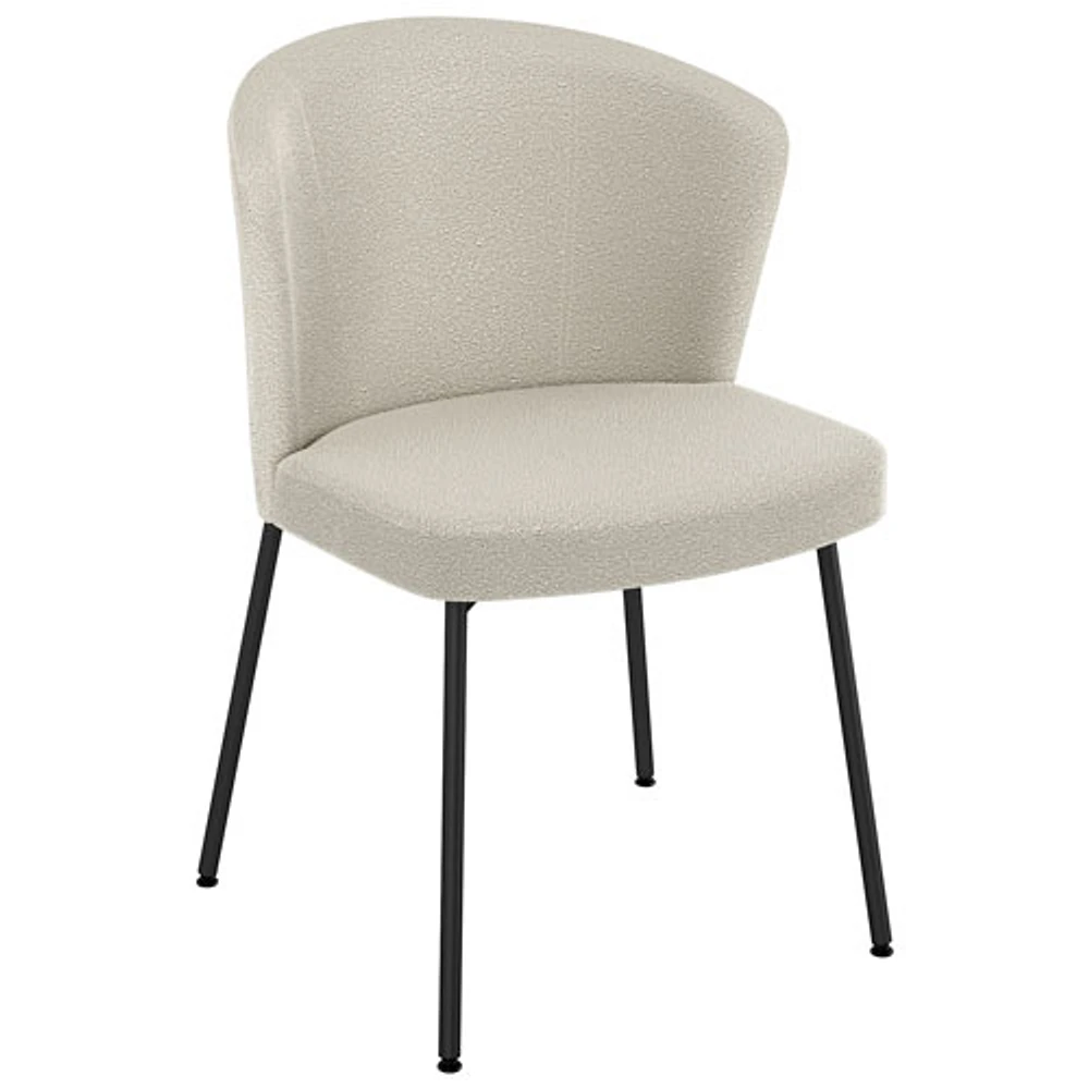 Camilla Transitional Polyester Dining Chair - Cream Boucle/Black