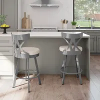 Washington Modern Counter Height Barstool - Cream/Grey