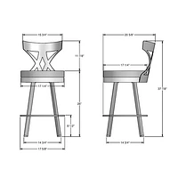 Washington Modern Counter Height Barstool - Cream/Grey
