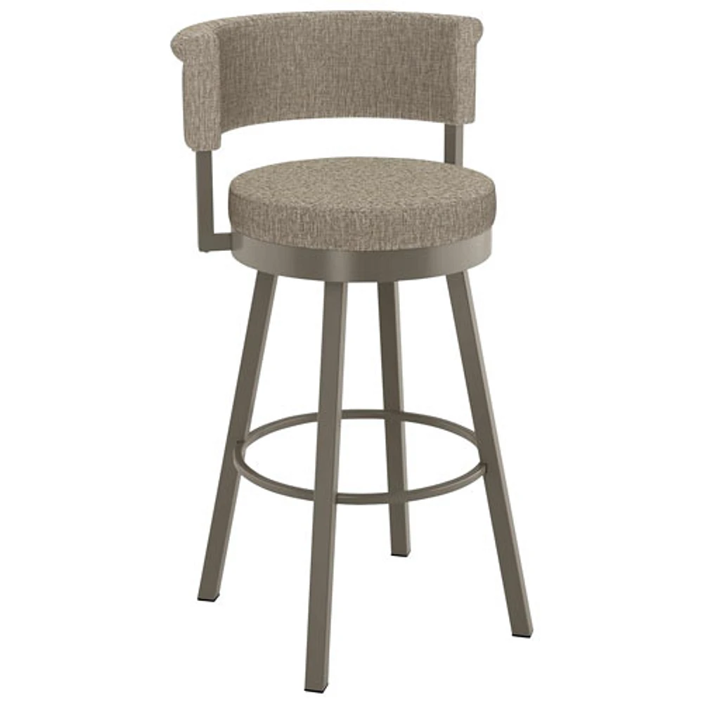 Rosco Contemporary Counter Height Barstool - Beige Brown Woven/Grey