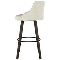 Ramon Traditional Counter Height Barstool - Beige/Dark Grey Brown