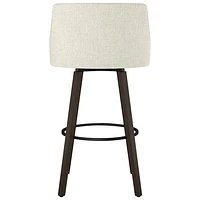 Ramon Traditional Counter Height Barstool - Beige/Dark Grey Brown