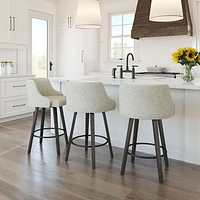 Ramon Traditional Counter Height Barstool - Beige/Dark Grey Brown