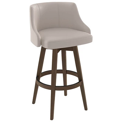 Tabouret de bar traditionnel à hauteur de comptoir Nolan - Crème/Brun