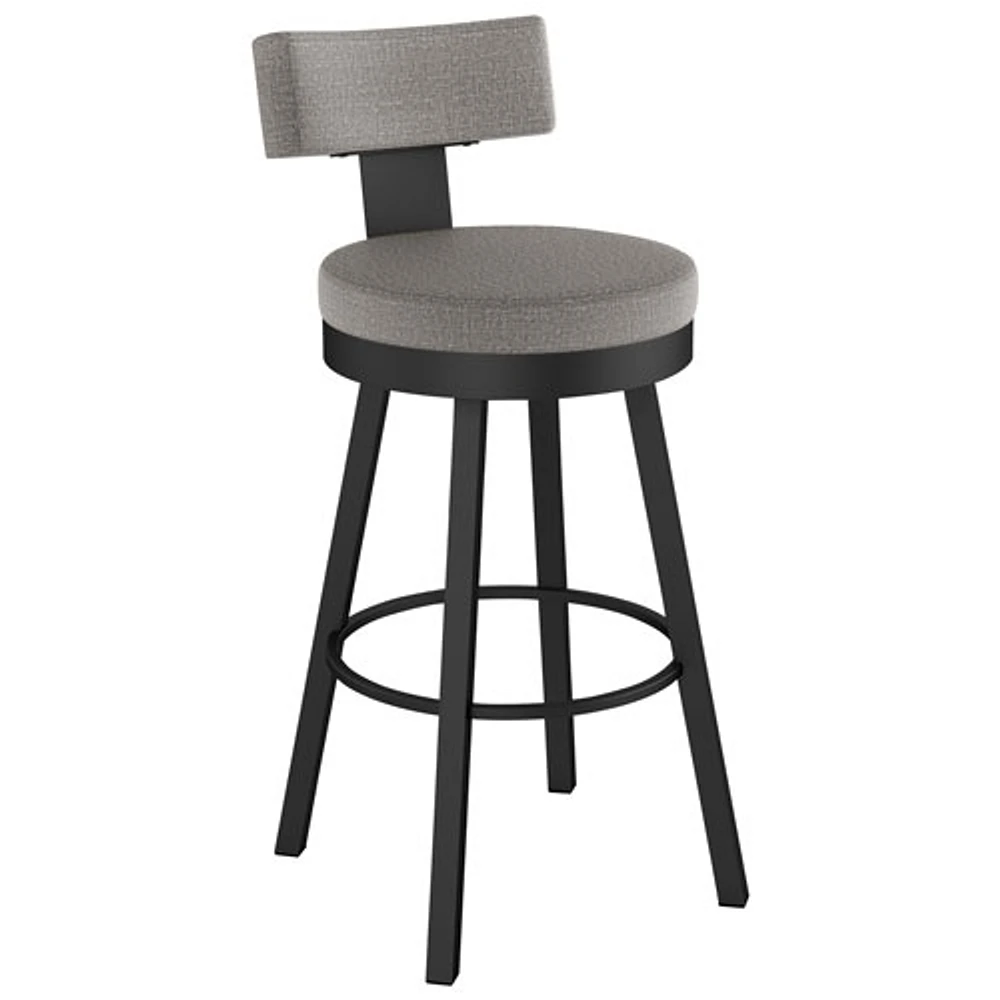 Morgan Contemporary Polyester Bar Height Barstool - Silver Grey/Black