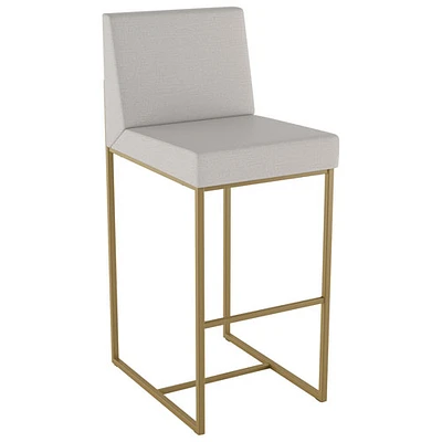 Tabouret de bar traditionnel à hauteur de comptoir Derry - Gris pâle/Doré