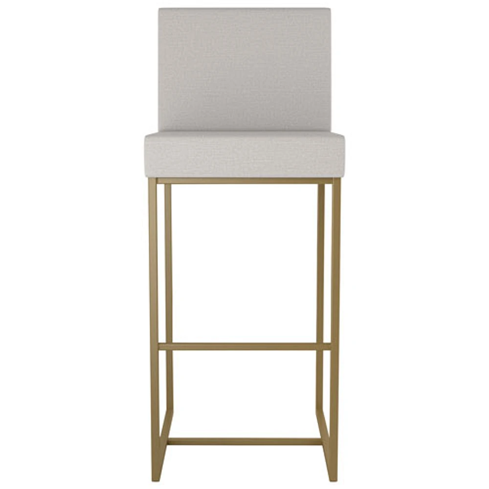 Tabouret de bar traditionnel à hauteur de comptoir Derry - Gris pâle/Doré