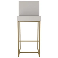 Tabouret de bar traditionnel à hauteur de comptoir Derry - Gris pâle/Doré