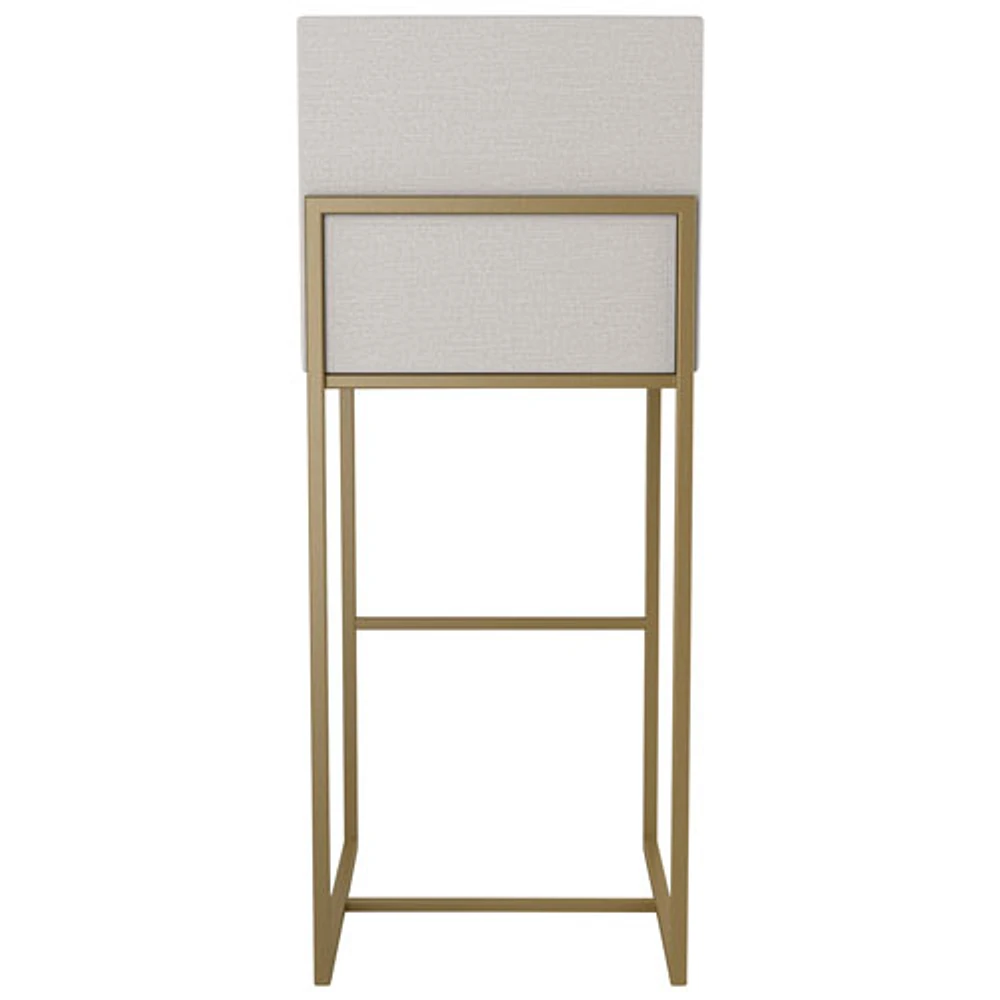 Tabouret de bar traditionnel à hauteur de comptoir Derry - Gris pâle/Doré