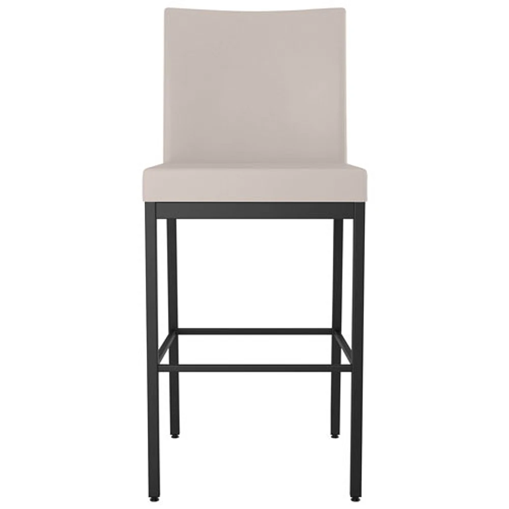 Tabouret de bar traditionnel à hauteur de comptoir Perry Plus - Crème/Noir