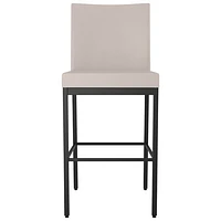 Tabouret de bar traditionnel à hauteur de comptoir Perry Plus - Crème/Noir