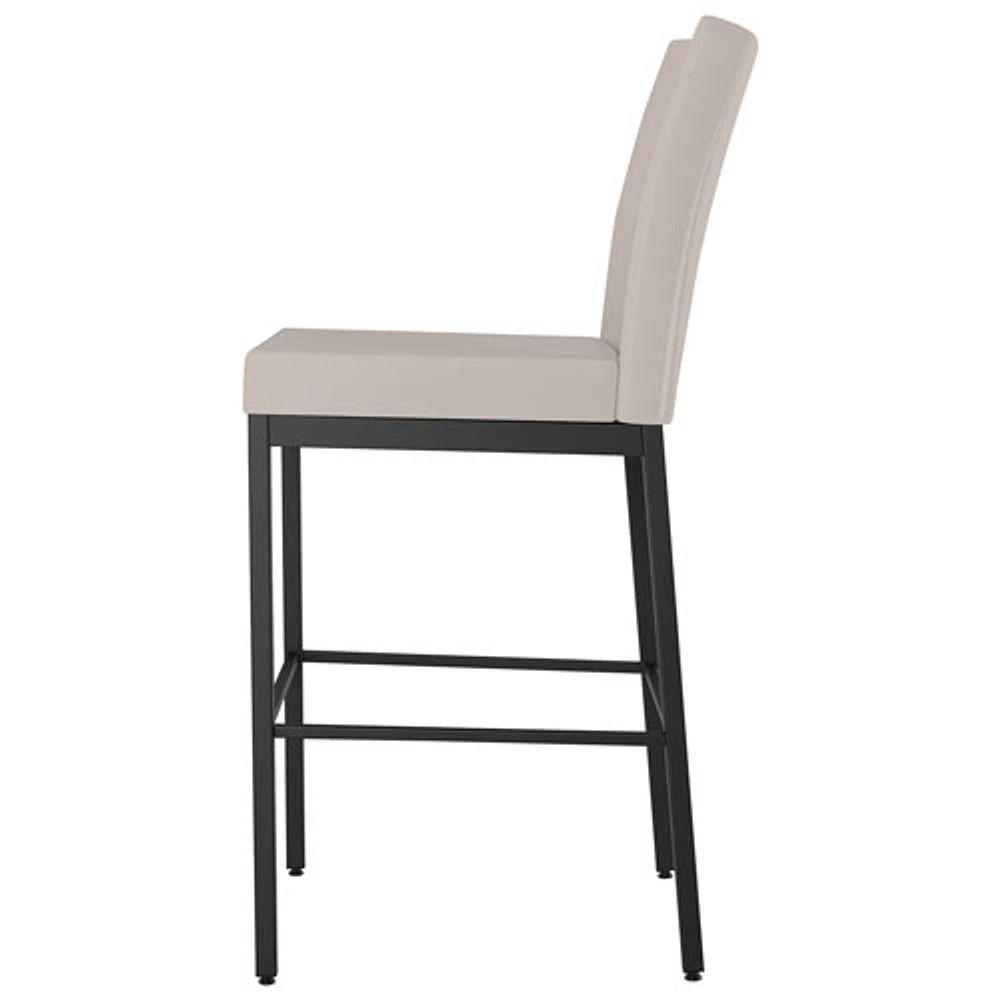 Tabouret de bar traditionnel à hauteur de comptoir Perry Plus - Crème/Noir