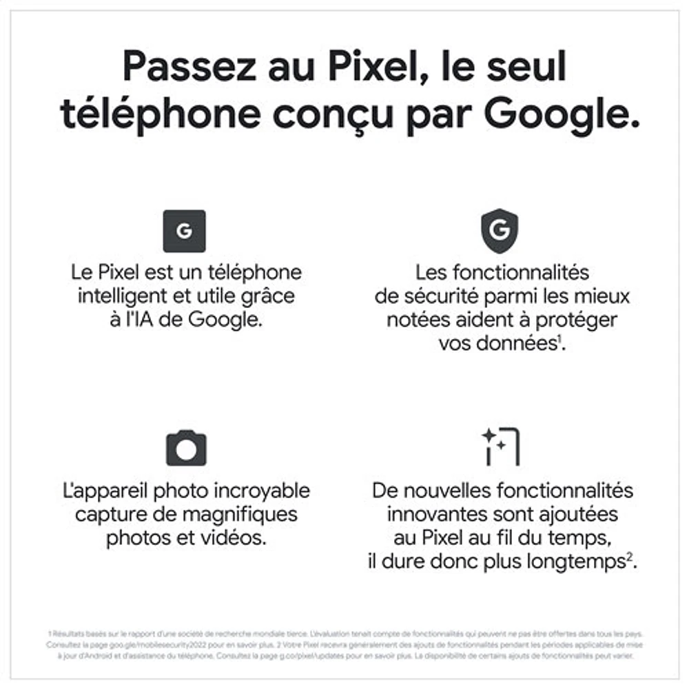 Pixel 7a de 128 Go de Google avec Koodo - Mer - Paiement Balance mensuel