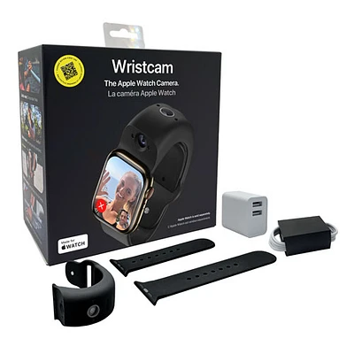 Wristcam Silicone Smart Dual-Camera Band for Apple Watch 38/40/41mm - Medium/Large - Black