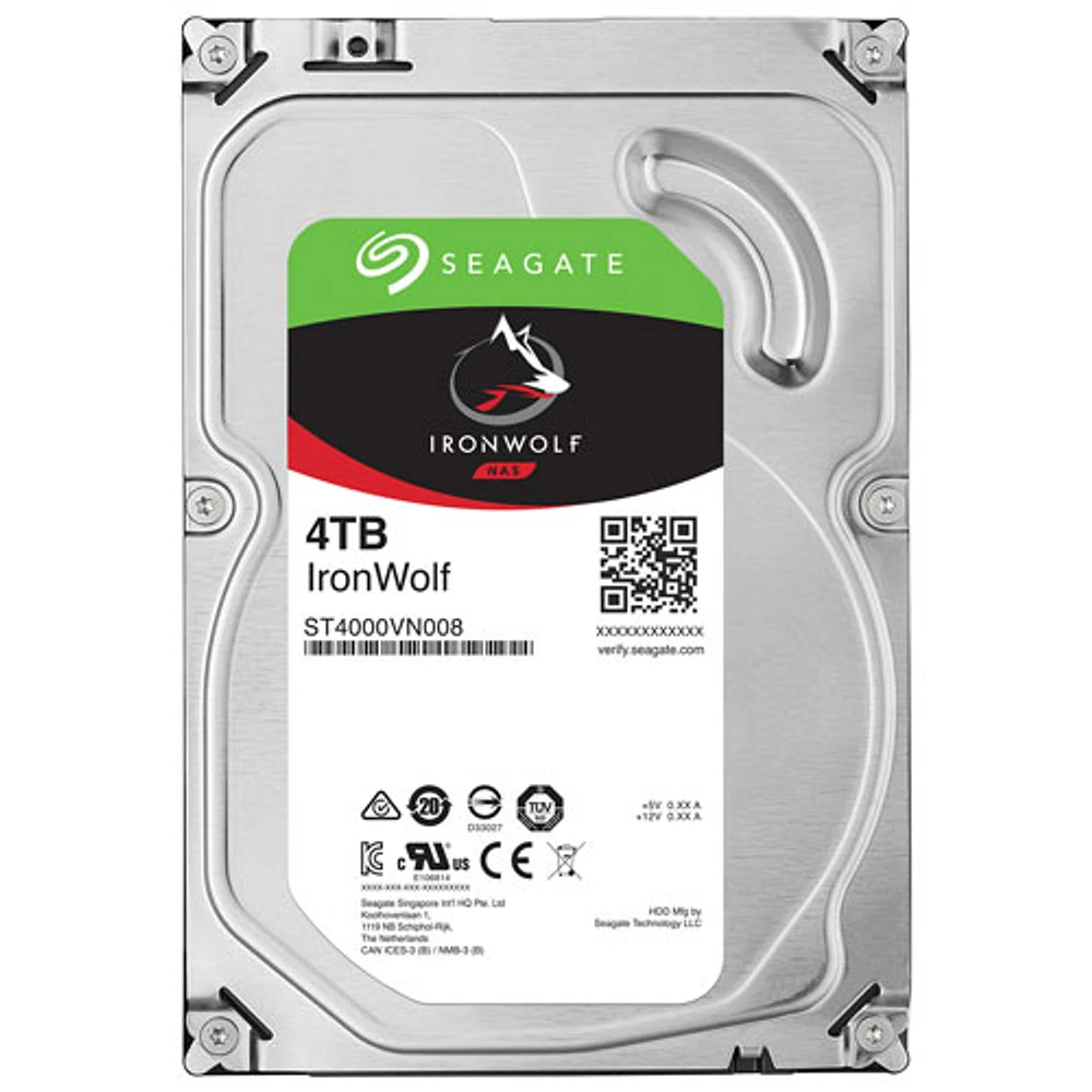 Disque dur interne NAS SATA 3,5 po IronWolf de 4 To à 5400 tr/min de Seagate (ST4000VNA06)