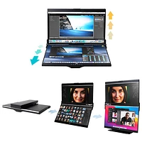Moniteur ACL IPS HD intégrale 60 Hz de 24 po Geminos de Mobile Pixels avec temps de réponse de 14 ms gris à gris (MP-116-1001P02) - Noir