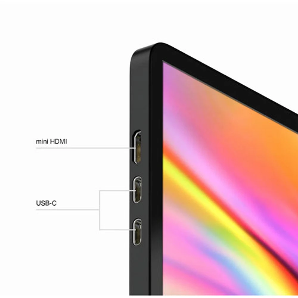 Moniteur DELO HD intégrale 60 Hz de 15,6 po Glance Plus de Mobile Pixels avec temps de réponse de 10 ms gris à gris (MP-101-1012P01) - Noir