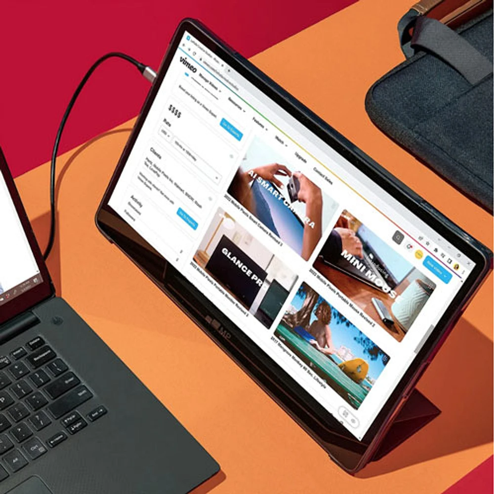Moniteur DELO HD intégrale 60 Hz de 15,6 po Glance Plus de Mobile Pixels avec temps de réponse de 10 ms gris à gris (MP-101-1012P01) - Noir