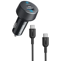 Anker PowerDrive 35W PD 2-Port USB-A/USB-C Car Charger with USB-C Cable - Black/Grey