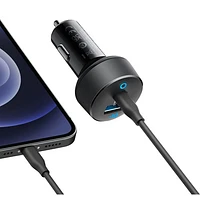 Anker PowerDrive 35W PD 2-Port USB-A/USB-C Car Charger with USB-C Cable - Black/Grey