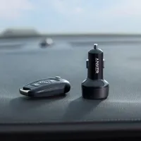 Anker PowerDrive 35W PD 2-Port USB-A/USB-C Car Charger with USB-C Cable - Black/Grey