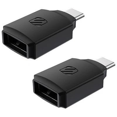 Adaptateur USB-A à USB-C de Scosche (CAA2PK) - Paquet de - 2 - Noir