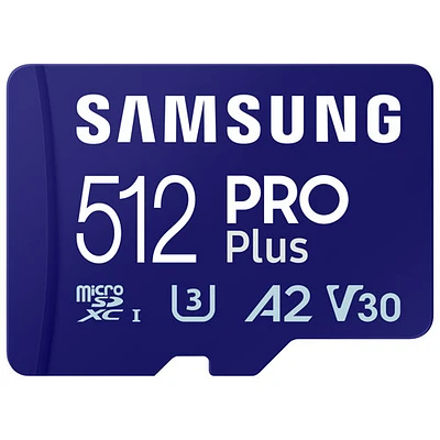 Carte mémoire microSDXC de 180 Mo/s et Go PRO Plus et adaptateur de Samsung