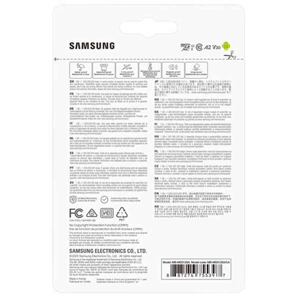 Carte mémoire microSDXC de 180 Mo/s et Go PRO Plus et adaptateur de Samsung