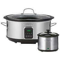 Mijoteuse programmable avec réchaud à sauce de Kenmore - 7 pte/6,6 l - Noir/Argenté