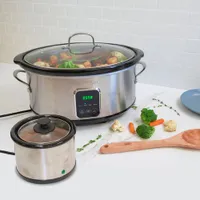 Mijoteuse programmable avec réchaud à sauce de Kenmore - 7 pte/6,6 l - Noir/Argenté