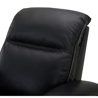 Haven Leather Power Home Theater Recliner with Power Headrests & Cupholders – Black